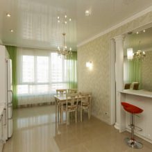 Design de cozinha com papel de parede verde: 55 fotos modernas de interiores-8