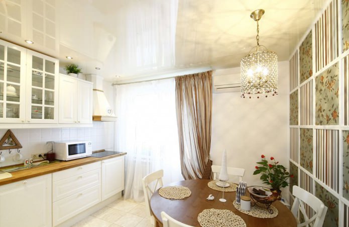 papel de parede verde na cozinha no estilo provençal