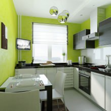 Design de cozinha com papel de parede verde: 55 fotos modernas de interiores - 4
