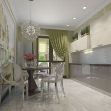 Design de cozinha com papel de parede verde: 55 fotos modernas de interiores-3