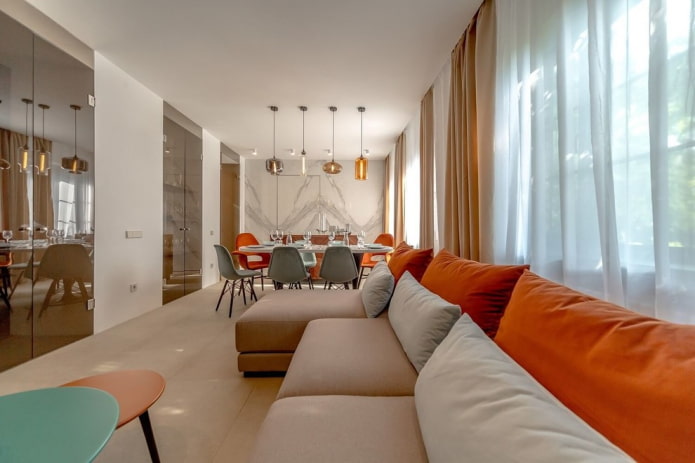 sala de estar-sala de jantar design de interiores