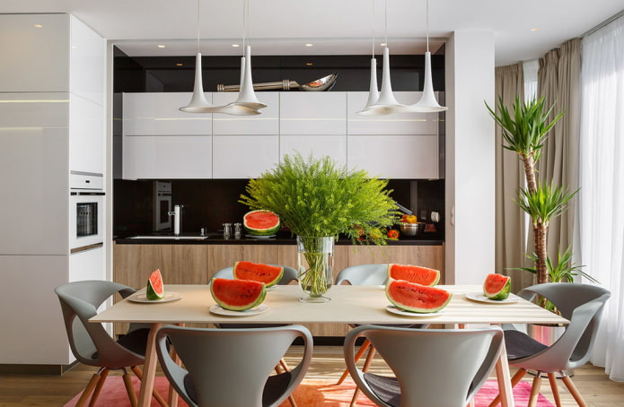 decoração no interior de cômodos combinados