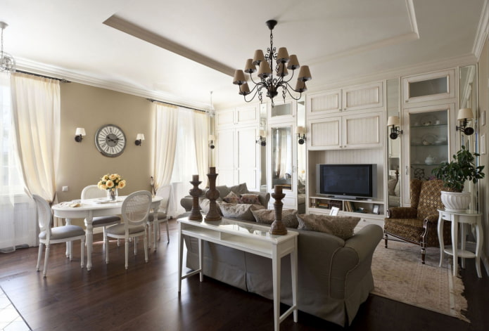 decoração no interior de cômodos combinados