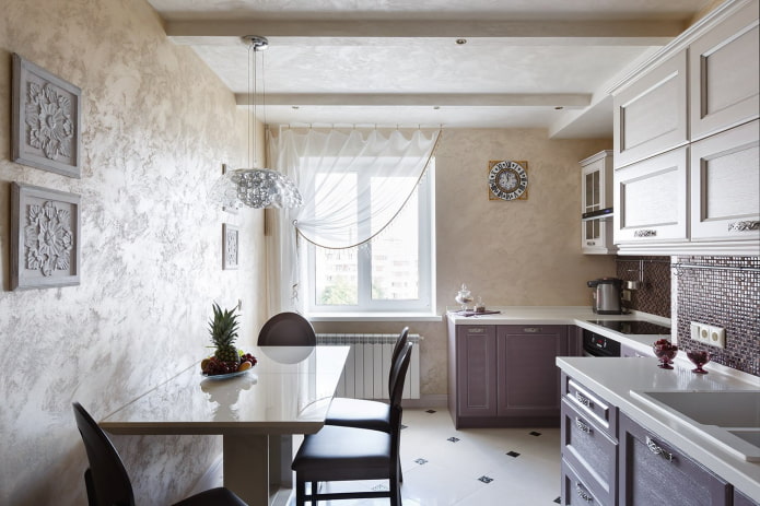 gesso texturizado na cozinha
