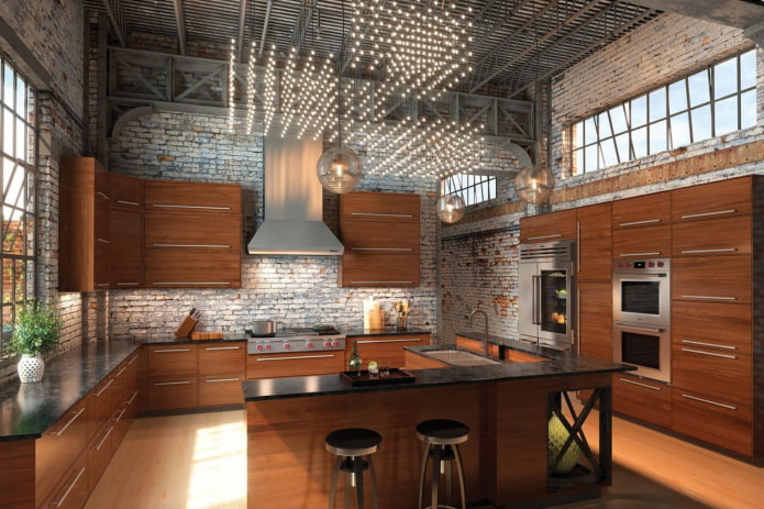 cozinha em estilo loft