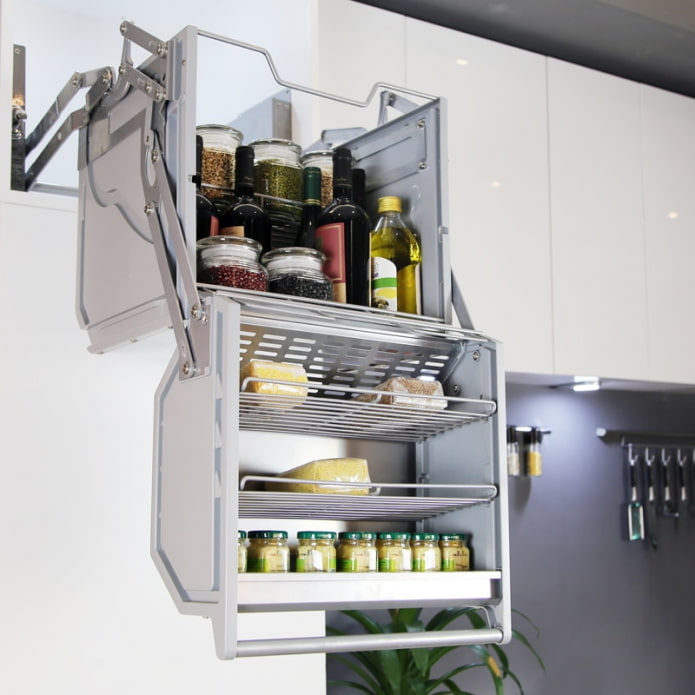 sistema de armazenamento dobrável na cozinha