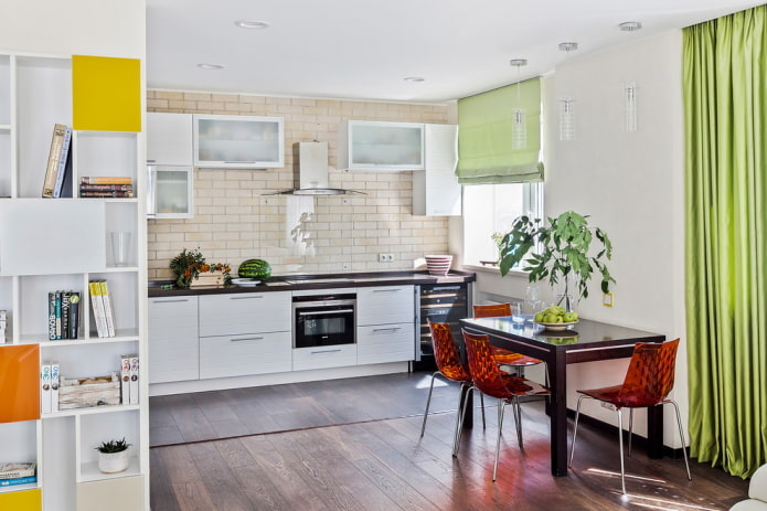 design de cozinha no interior de um apartamento de 100 metros quadrados
