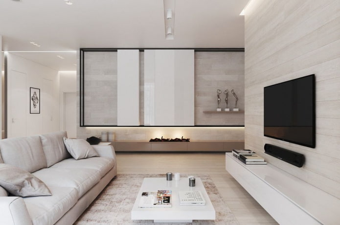 interior de um apartamento de três cômodos de 100 metros quadrados