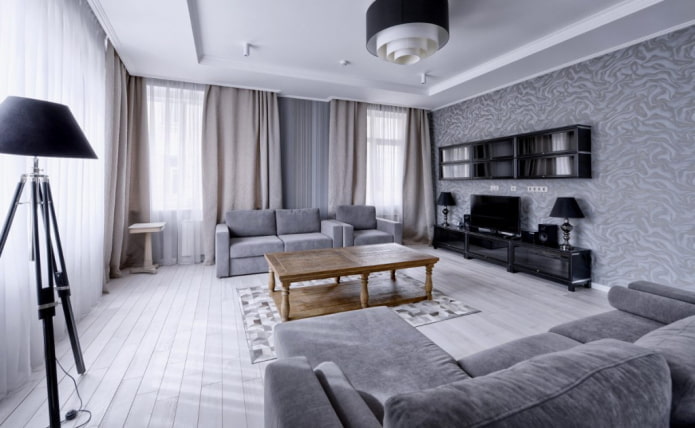interior de um apartamento de dois cômodos de 100 metros quadrados