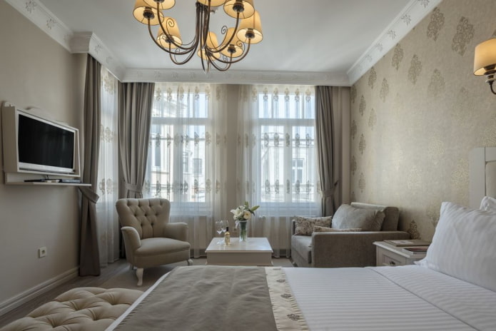 interior de um apartamento de dois cômodos de 100 metros quadrados