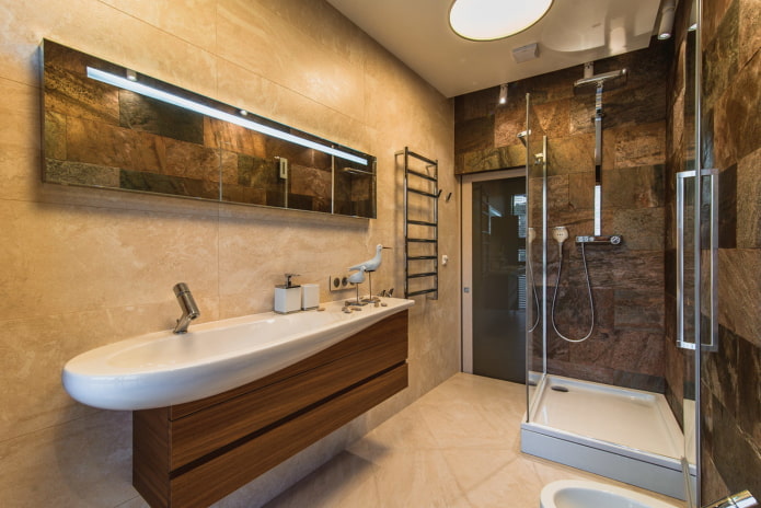 design de banheiro no interior de um apartamento de 100 metros quadrados