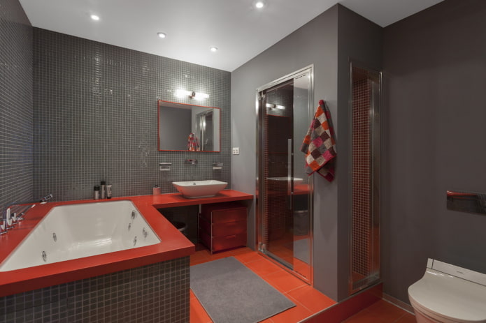 design de banheiro no interior de um apartamento de 100 metros quadrados