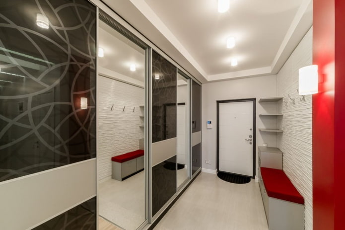 design de corredor no interior de um apartamento de 100 metros quadrados