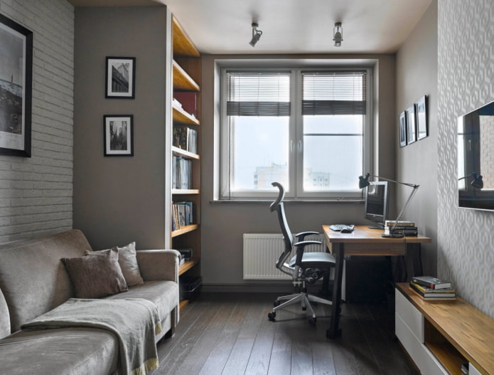 design de escritório no interior de um apartamento de 100 metros quadrados