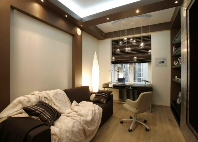 design de escritório no interior de um apartamento de 100 metros quadrados