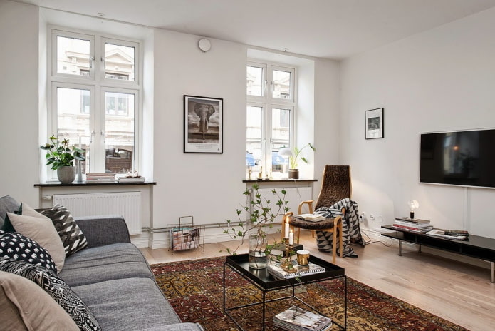 interior de um apartamento de 100 metros quadrados em estilo escandinavo