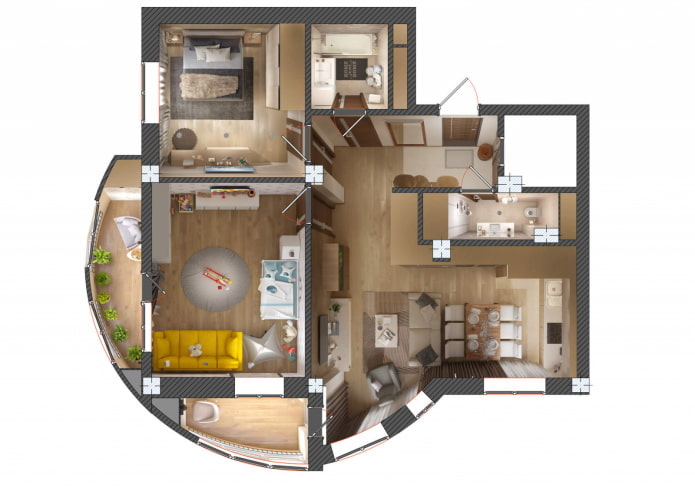 planta de apartamento de 100 metros quadrados