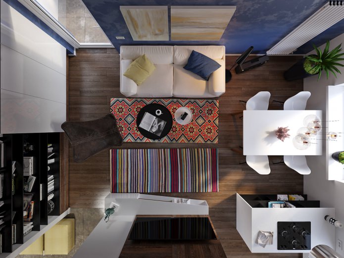 disposição dos móveis em um apartamento de 31 m²