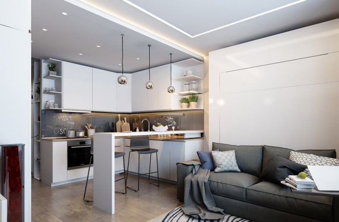 Apartamento de 35 metros quadrados em estilo moderno