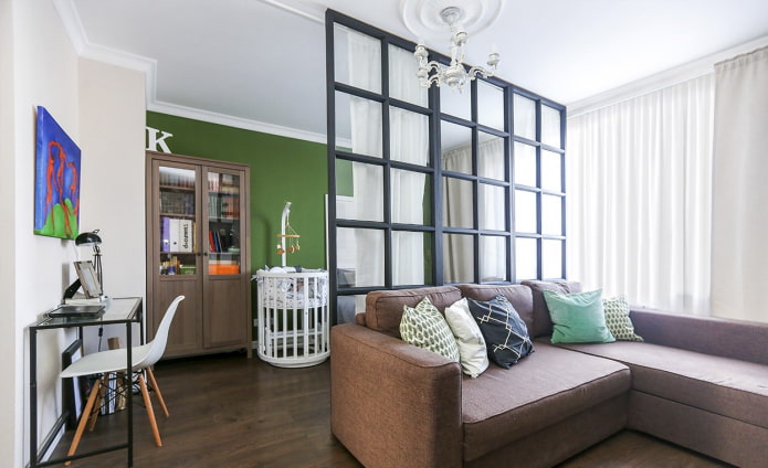 design de quarto infantil no interior de um apartamento de 35 metros quadrados