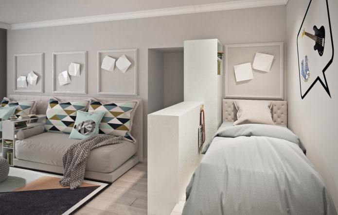 design de quarto infantil no interior de um apartamento de 35 metros quadrados