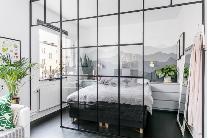 zoneamento no interior de um apartamento de 35 quadrados