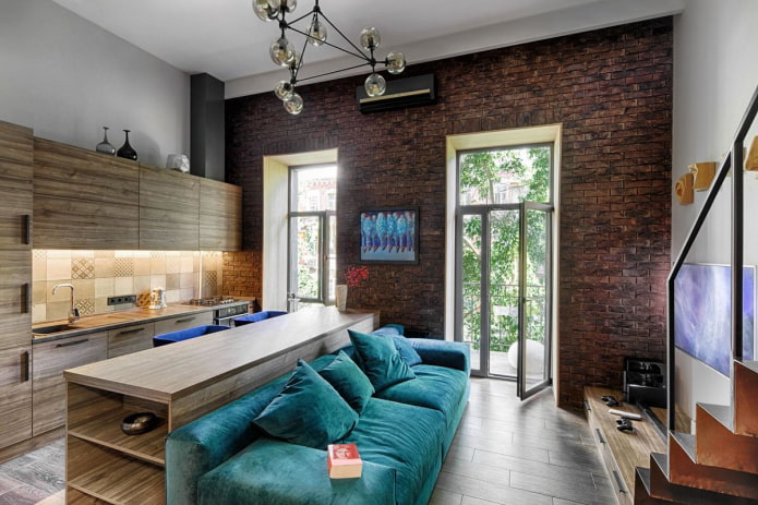 Apartamento de 35 metros quadrados em estilo loft