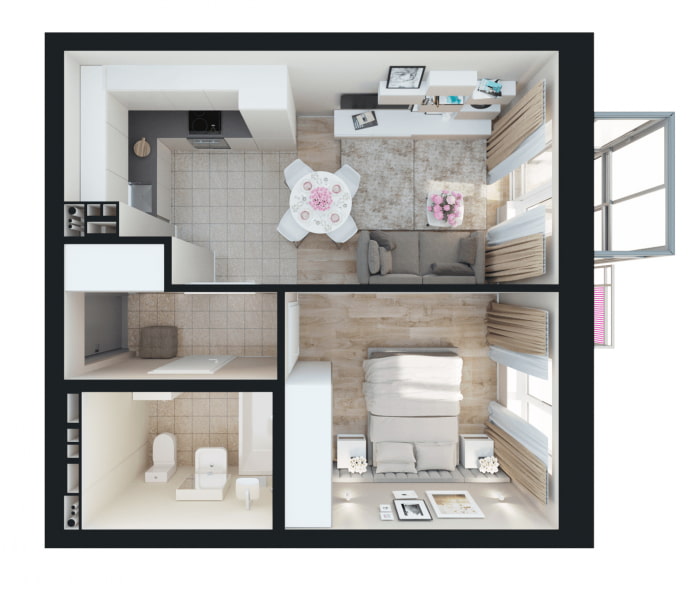 Planejamento de um apartamento de 35 m².