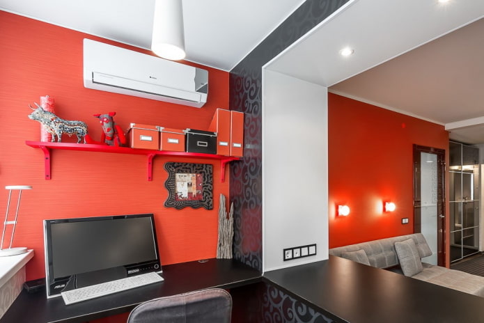 design de local de trabalho em um apartamento de 36 metros quadrados