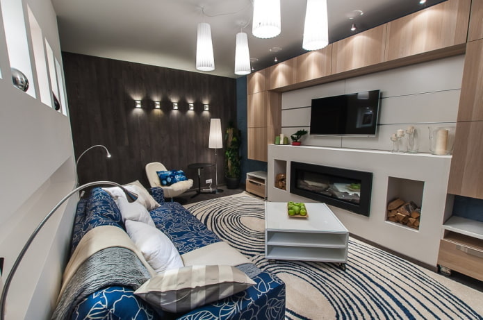 interior da sala de estar em um apartamento de 36 metros quadrados