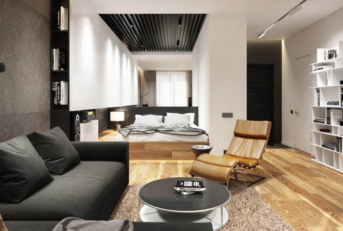 interior de um apartamento de 36 metros quadrados em estilo moderno