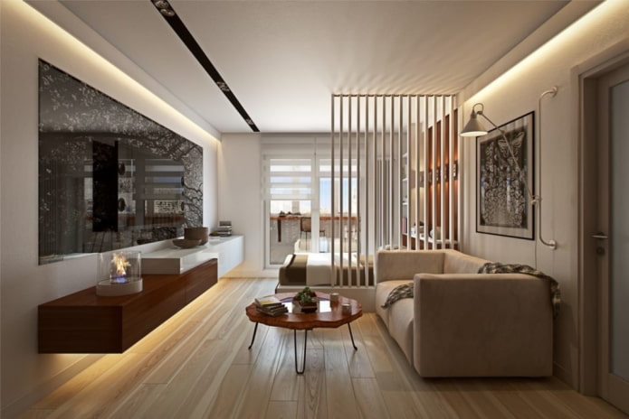 zoneamento de um apartamento de 36 metros quadrados