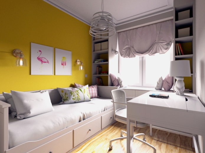 interior do quarto infantil em um apartamento de 36 metros quadrados