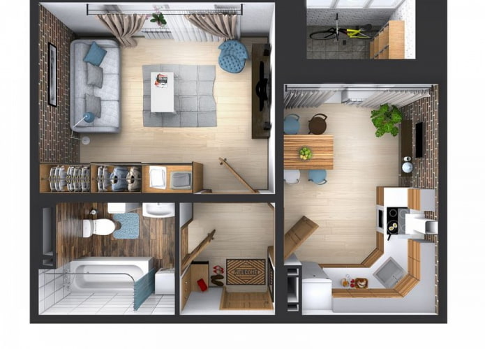 Layout de apartamento de 36 metros quadrados