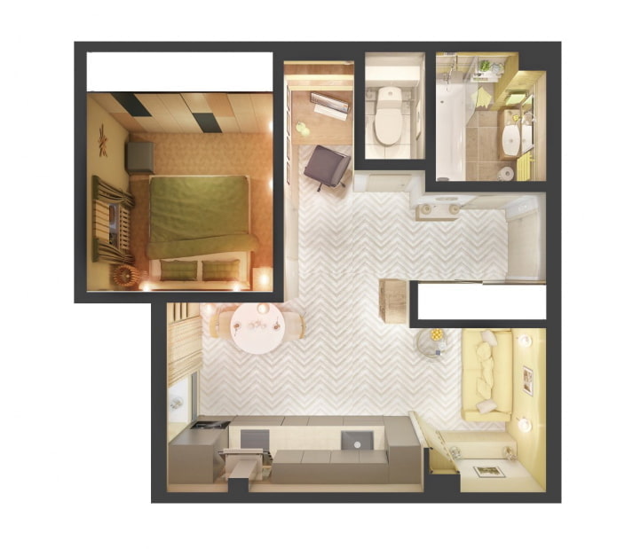 Apartamento em estilo europeu de 37 m²