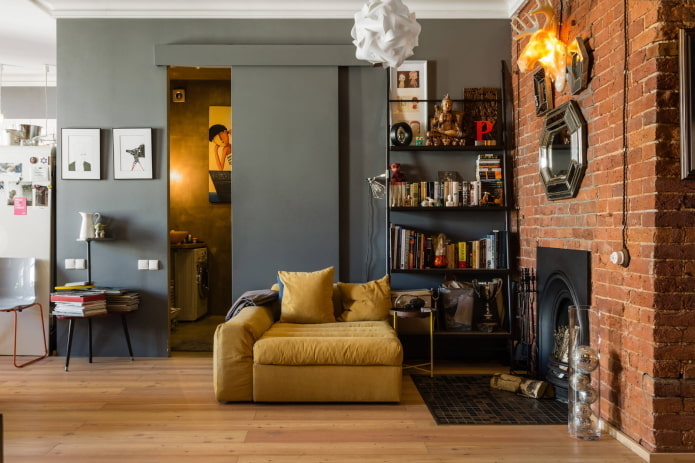 Sala de estar em estilo loft