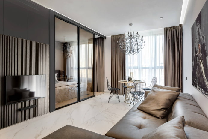 Apartamento de um quarto em estilo moderno