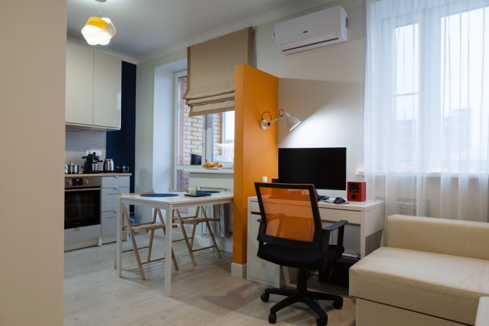 Local de trabalho em um apartamento de 38 m²