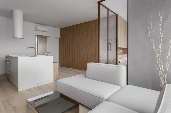 Apartamento de 40 metros quadrados em estilo minimalista