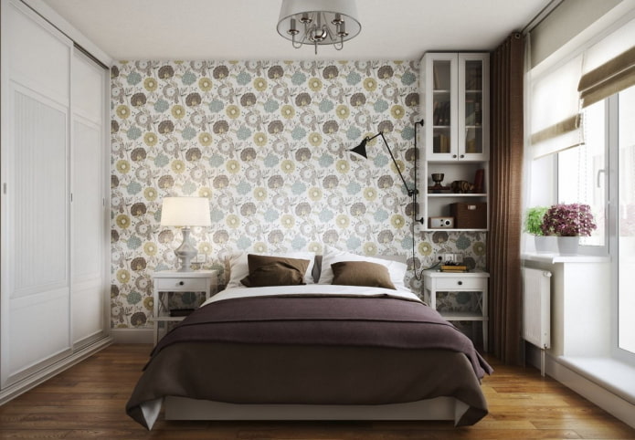 design da área de dormir no interior de um apartamento de 40 metros quadrados