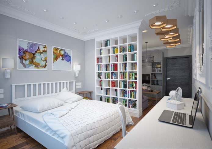 interior de um apartamento de um cômodo com 40 metros quadrados