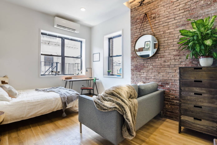 Apartamento de 40 metros quadrados em estilo loft