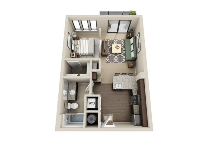 Layout de apartamento de 40 metros quadrados