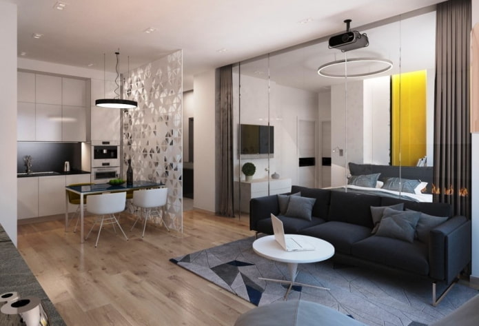 zoneamento de um apartamento de 40 metros quadrados