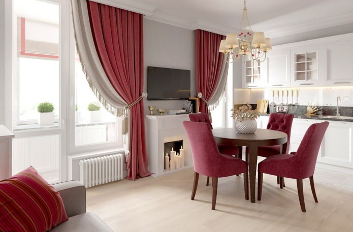 Apartamento de 40 metros quadrados em estilo clássico