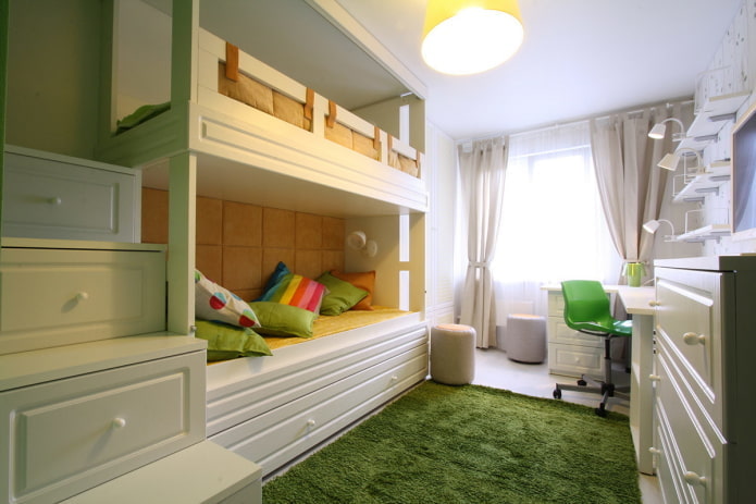 design de quarto infantil no interior de um apartamento de 40 metros quadrados