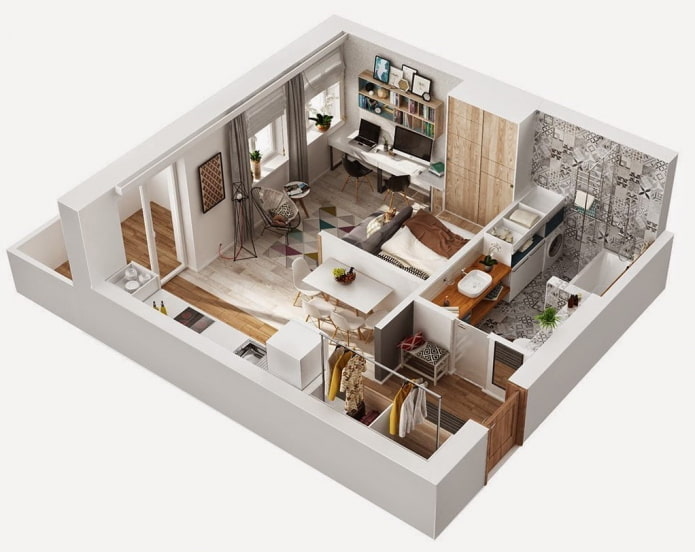 Layout de apartamento de 40 metros quadrados