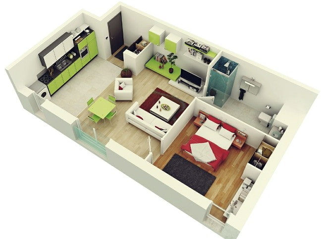 Apartamento em estilo europeu sem corredor