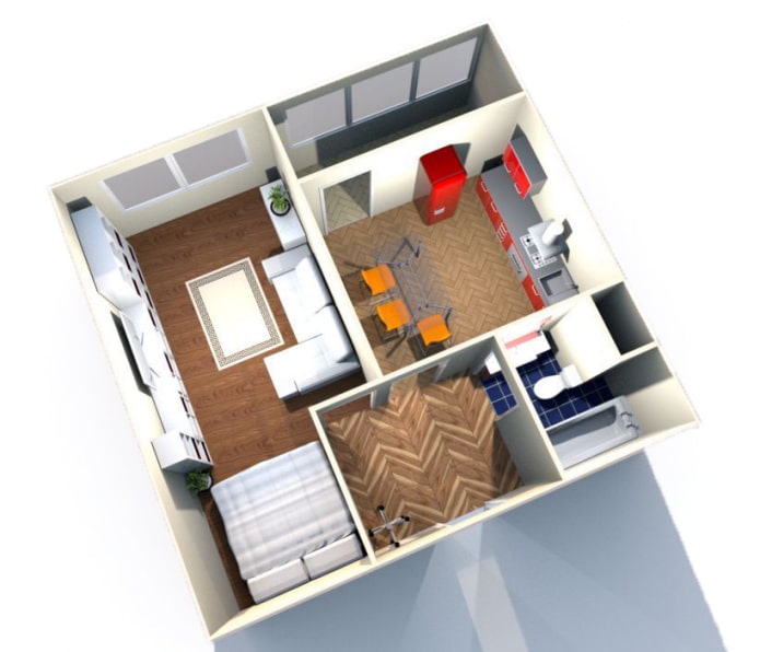 Apartamento de um cômodo com 42 m²