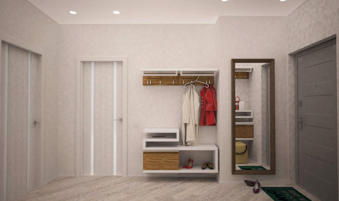 Corredor em um apartamento de 44 m²